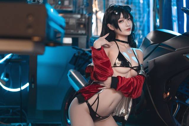 铁板烧鬼舞w cosplay - 铁板烧鬼舞w碧蓝航线·大凤机车cos图集-1