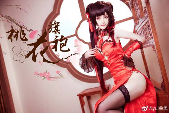 《约会大作战》的“旗袍版”时崎狂三cosplay，yui金鱼展现其优雅之美-1