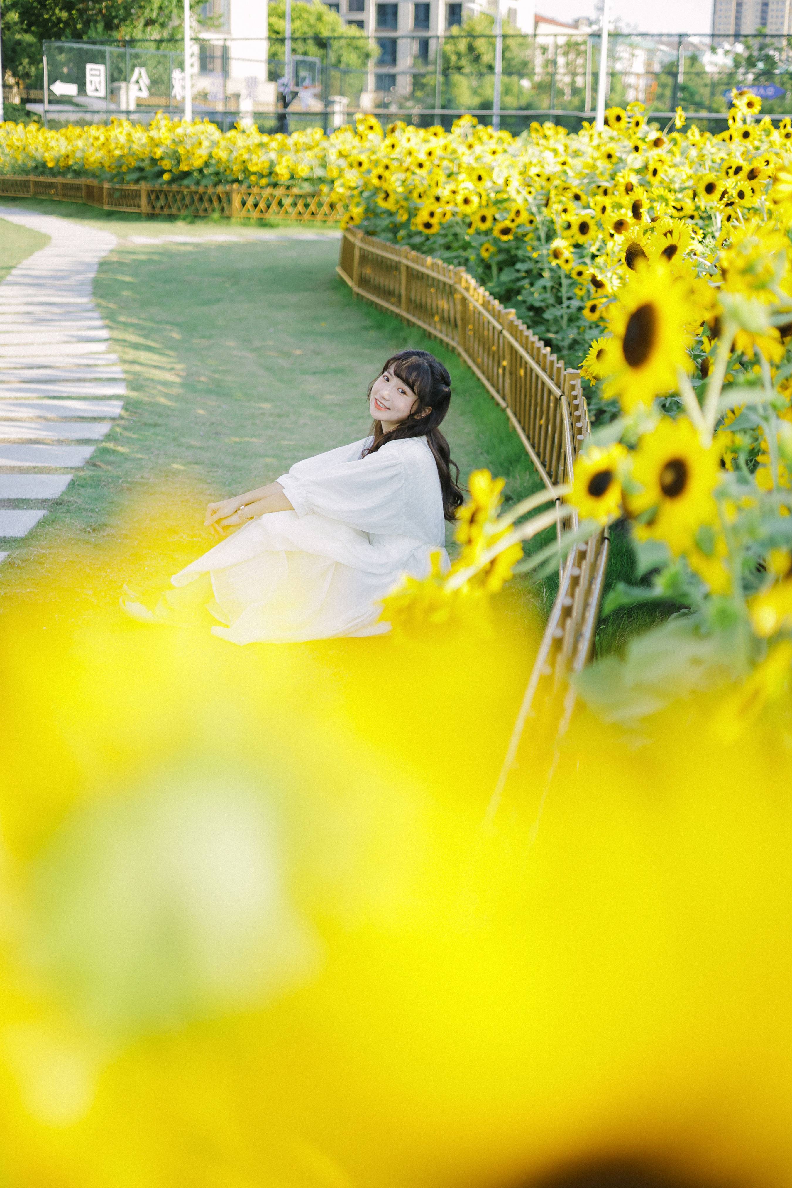 阳光下的花和你 日系 少女 向日葵 花 写真集&YiTuYu艺图语-4