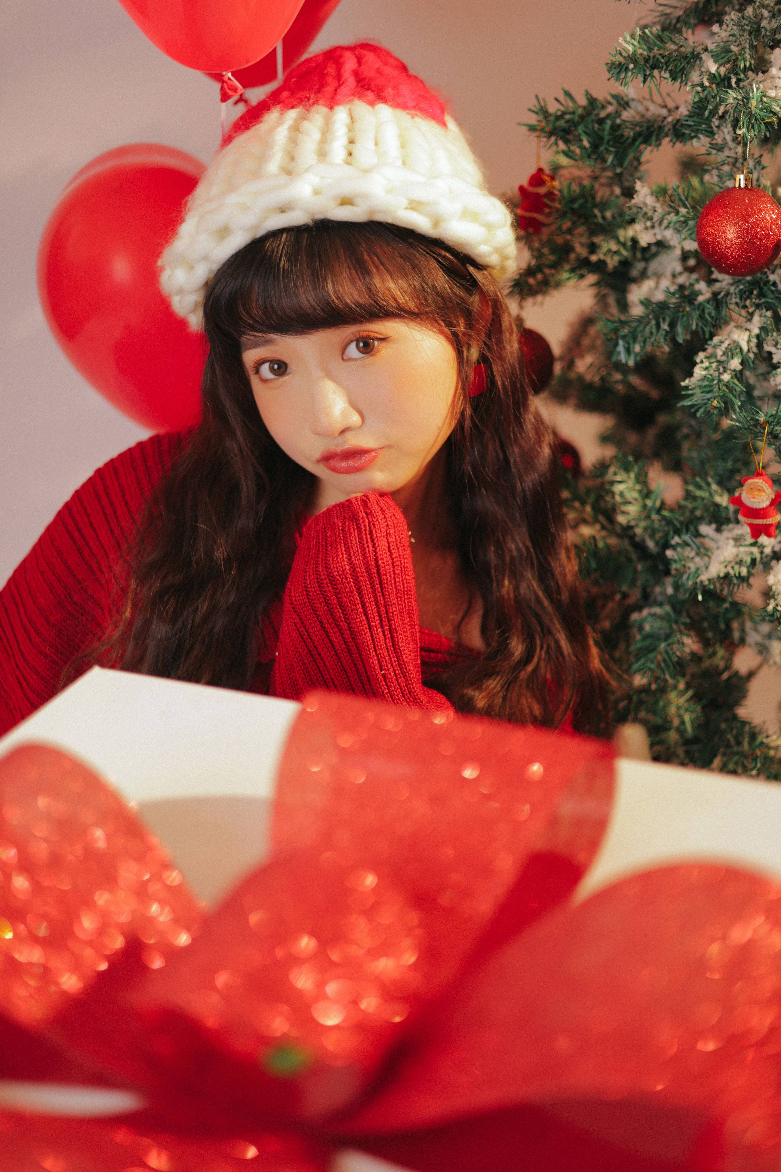 爱心红色圣诞 写真模特 个人写真 圣诞美女&YiTuYu艺图语-3