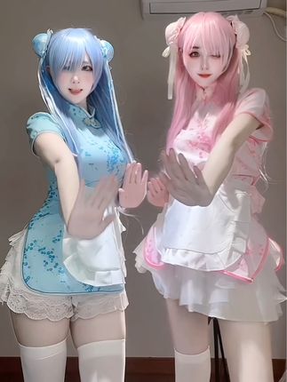 Nyako喵子cosplay初音白兔网袜少女的特别礼物，初音cos高清图