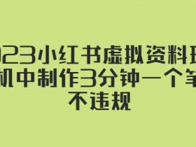 小红书虚拟资料项目新玩法，月赚1万的保姆级攻略