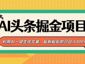 AI微电影制作盈利模式，从短片创作到变现的实操方法