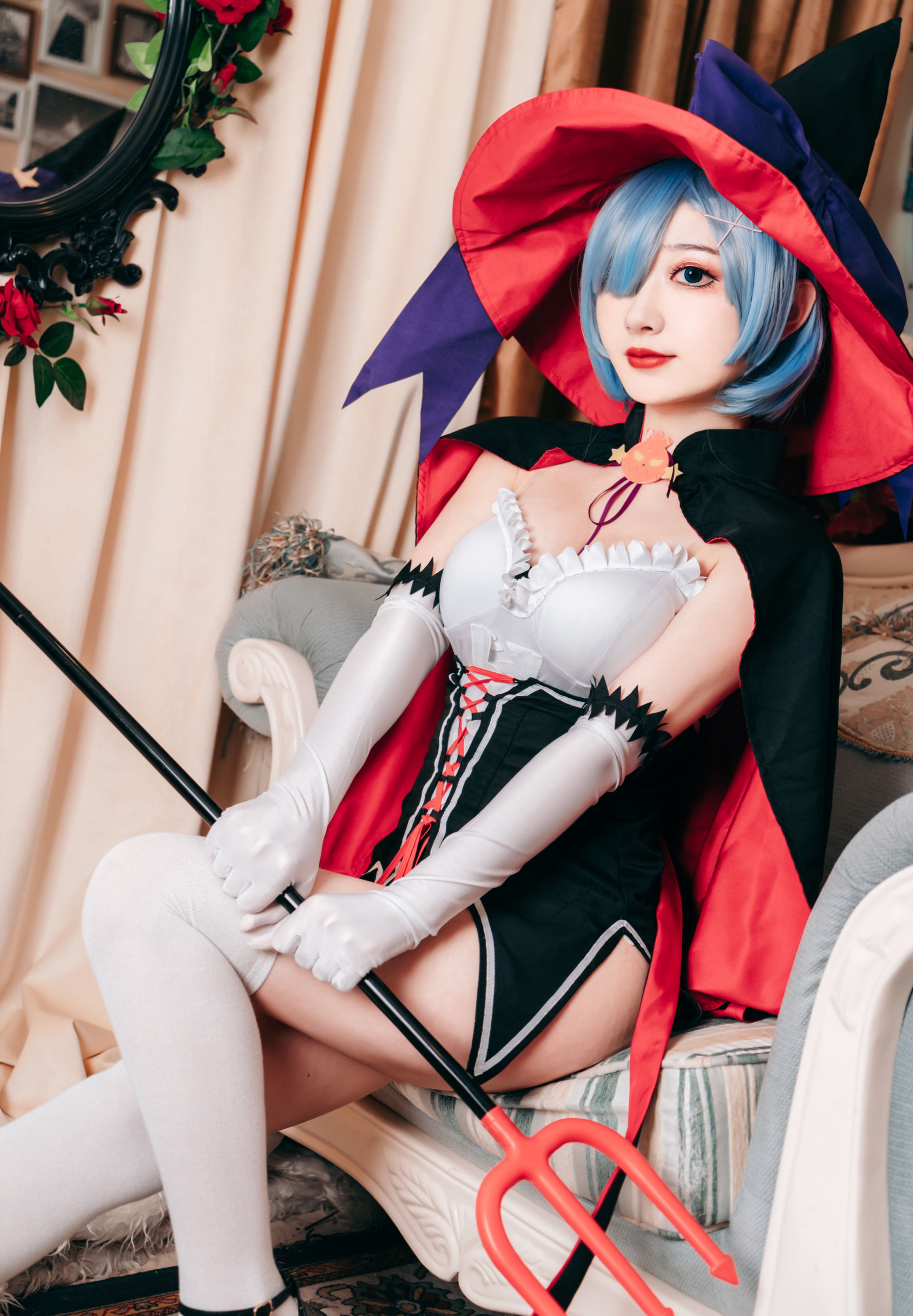 万圣节的蕾姆 Cosplay 少女 二次元 Cosplay少女 女生