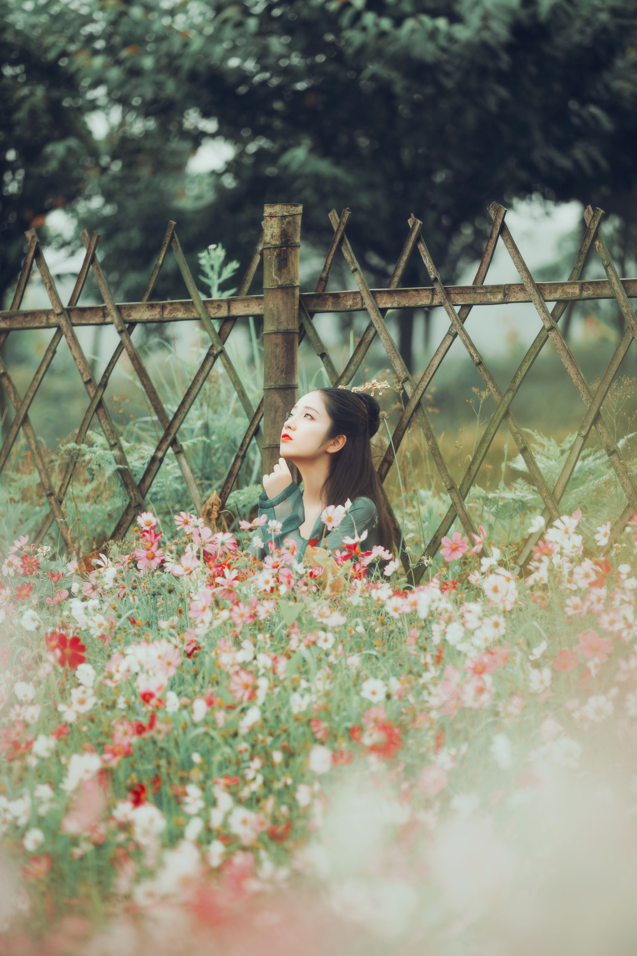 花语 汉服 少女 花 美图 绝色 小清新 古风