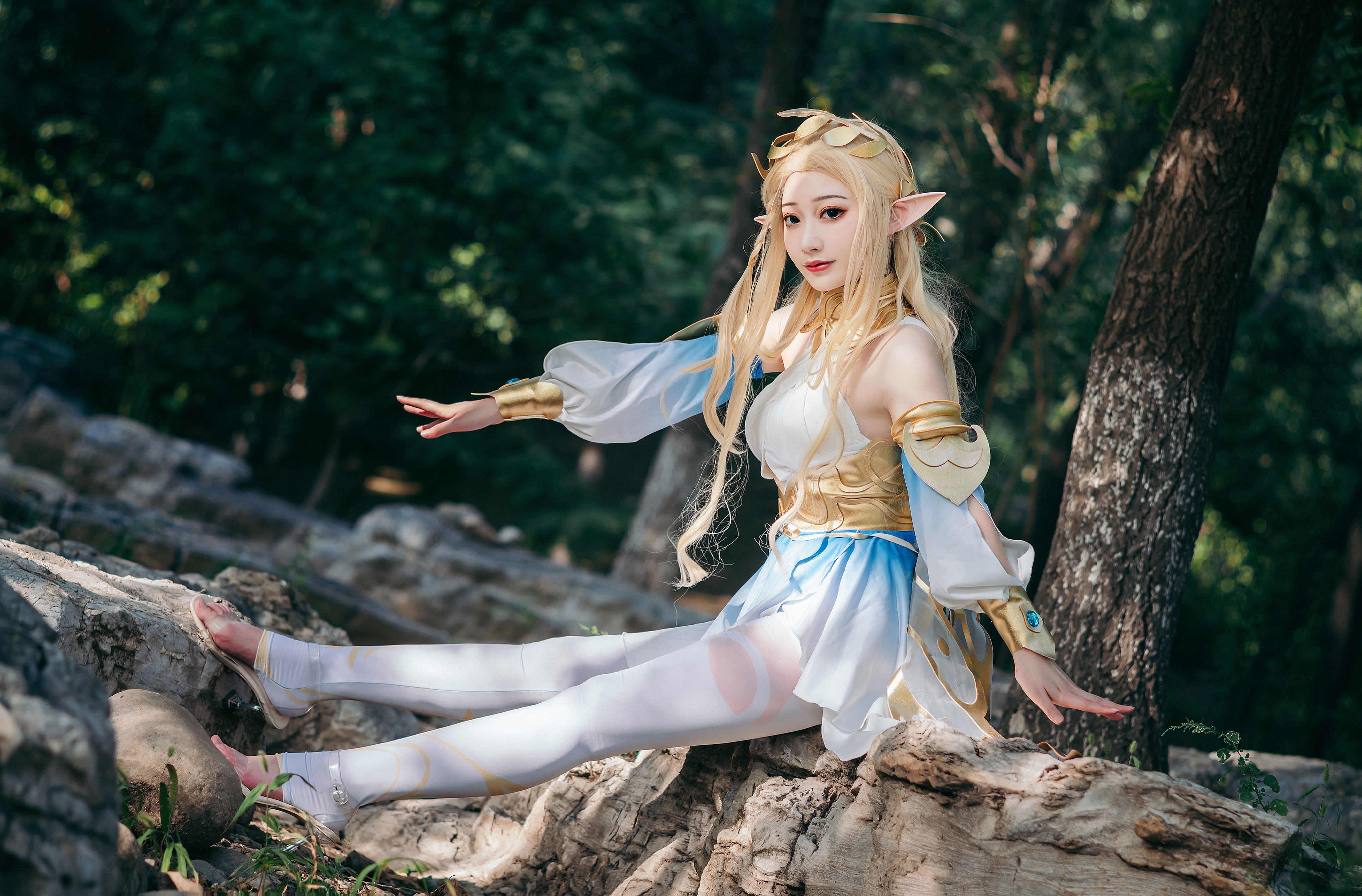 艾琳精灵之舞 二次元 Cosplay 精灵 树林 绿色